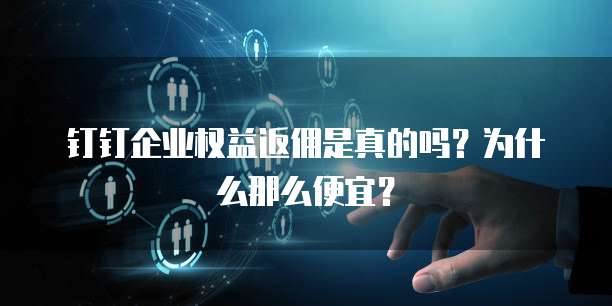 钉钉企业权益返佣是真的吗?为什么那么便宜?