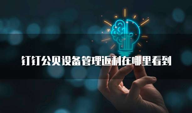 钉钉公贝设备管理返利在哪里看到