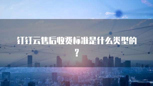 钉钉云售后收费标准是什么类型的?
