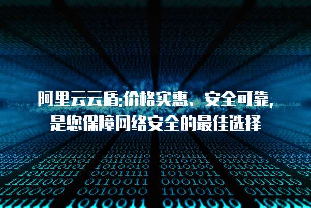阿里云云盾:价格实惠、安全可靠,是您保障网络安全的最佳选择
