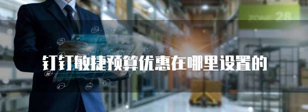 钉钉敏捷预算优惠在哪里设置的
