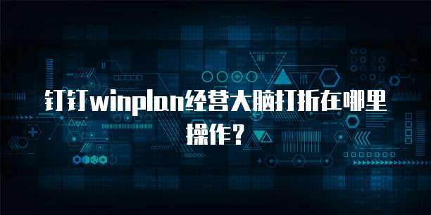 钉钉winplan经营大脑打折在哪里操作？