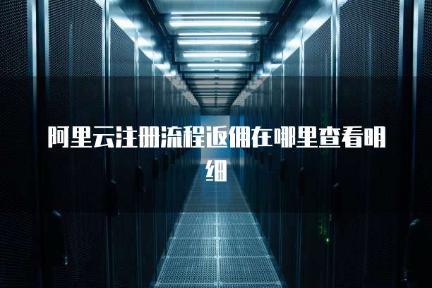 阿里云注册流程返佣在哪里查看明细