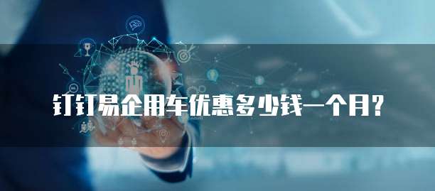 钉钉易企用车优惠多少钱一个月?