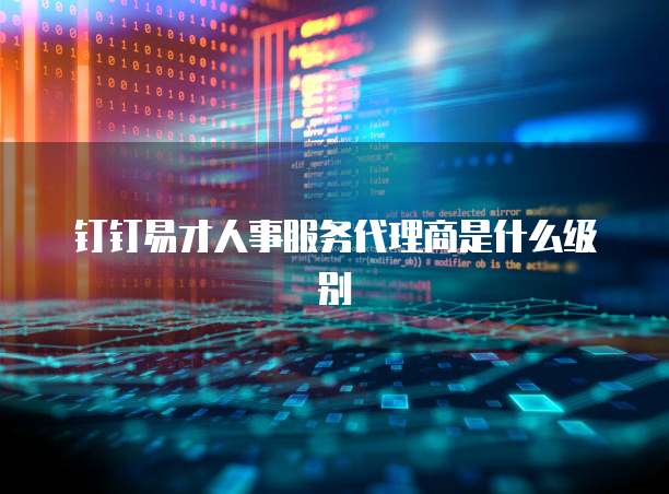 钉钉易才人事服务代理商是什么级别