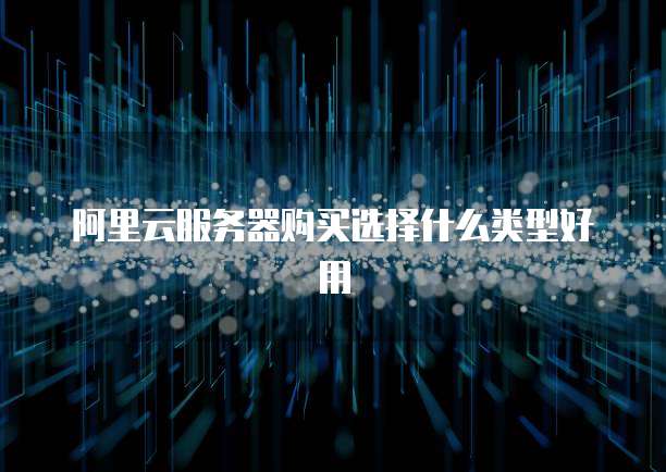 阿里云服务器购买选择什么类型好用