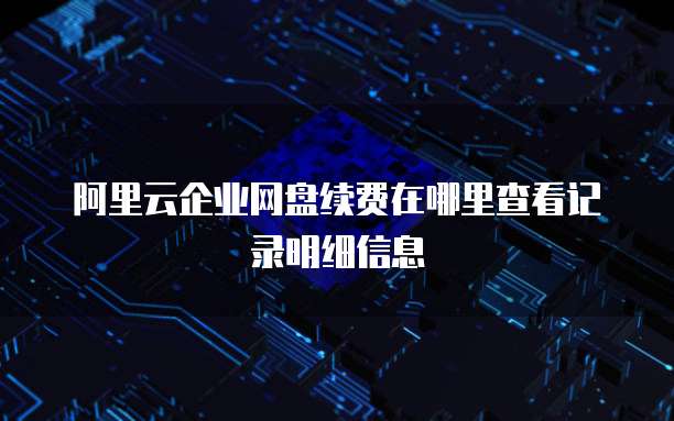 阿里云企业网盘续费在哪里查看记录明细信息