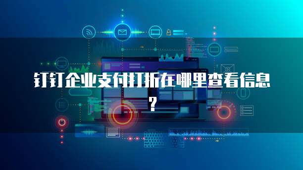 钉钉企业支付打折在哪里查看信息?