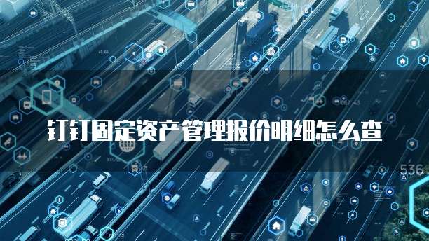 钉钉固定资产管理报价明细怎么查