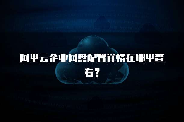 阿里云企业网盘配置详情在哪里查看？