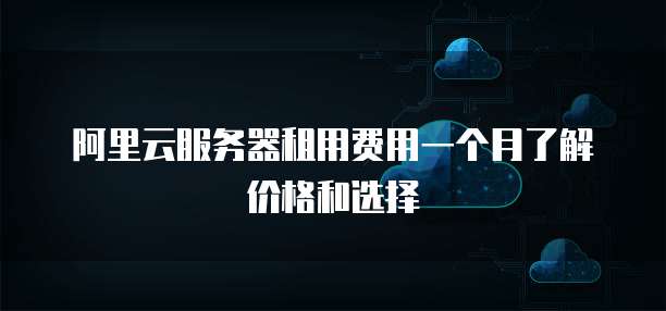 阿里云服务器租用费用一个月了解价格和选择
