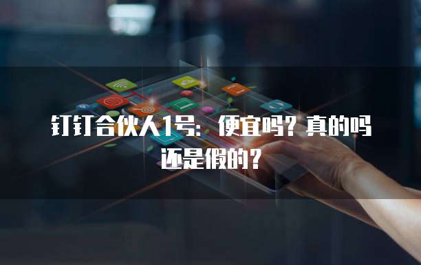 钉钉合伙人1号:便宜吗?真的吗还是假的?