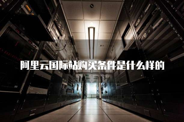 阿里云国际站购买条件是什么样的