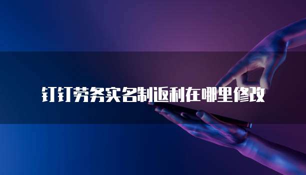 钉钉劳务实名制返利在哪里修改