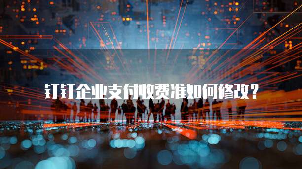 钉钉企业支付收费准如何修改?
