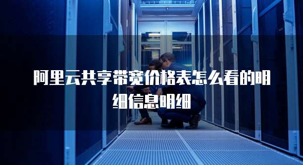 阿里云共享带宽价格表怎么看的明细信息明细