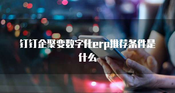 钉钉企聚变数字化erp推荐条件是什么