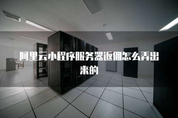 阿里云小程序服务器返佣怎么弄出来的