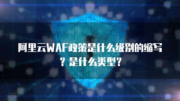 阿里云WAF政策是什么级别的缩写？是什么类型？