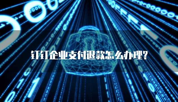 钉钉企业支付退款怎么办理?