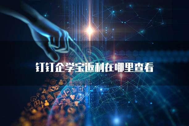 钉钉企学宝返利在哪里查看