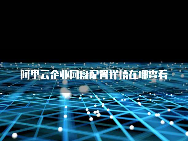 阿里云企业网盘配置详情在哪查看