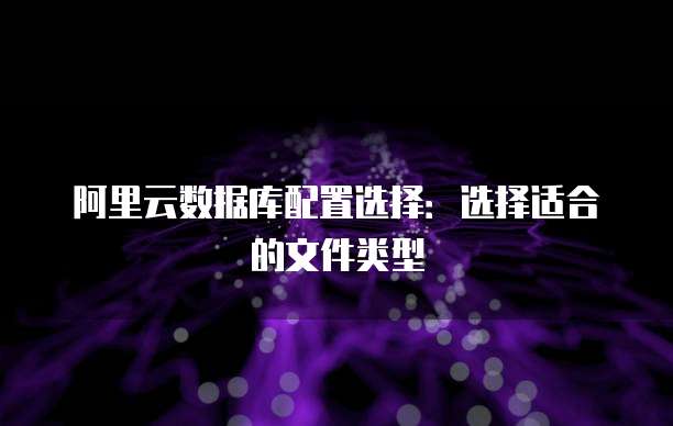 阿里云数据库配置选择：选择适合的文件类型