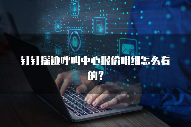 钉钉探迹呼叫中心报价明细怎么看的?