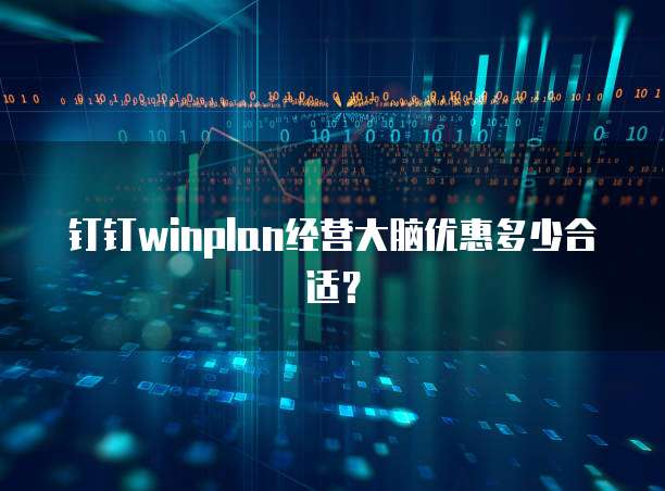 钉钉winplan经营大脑优惠多少合适？