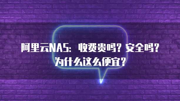 阿里云NAS:收费贵吗?安全吗?为什么这么便宜?