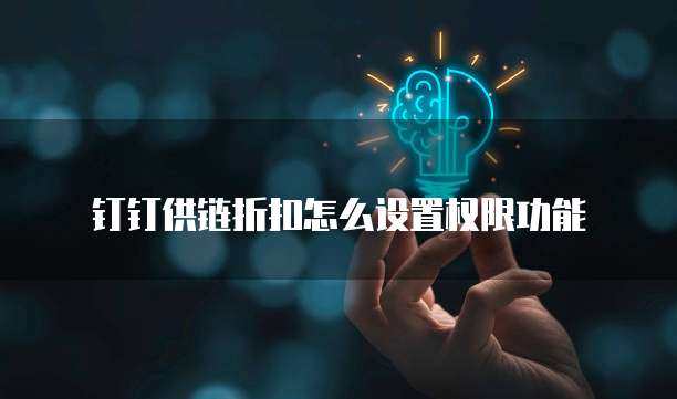 钉钉供链折扣怎么设置权限功能