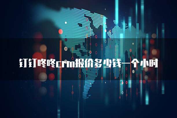 钉钉咚咚crm报价多少钱一个小时