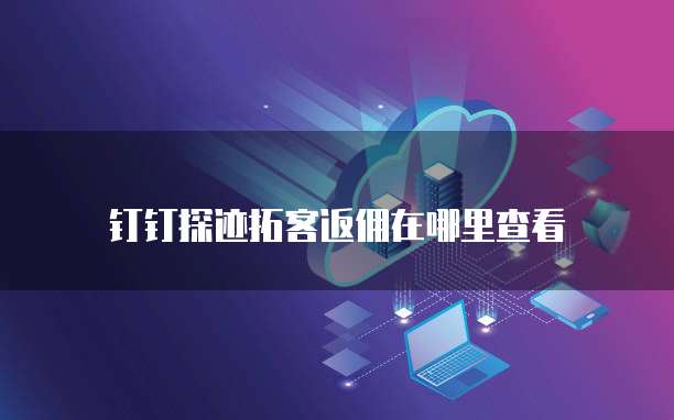 钉钉探迹拓客返佣在哪里查看