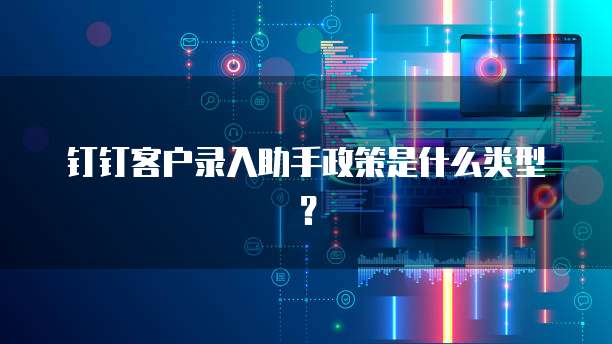 钉钉客户录入助手政策是什么类型？