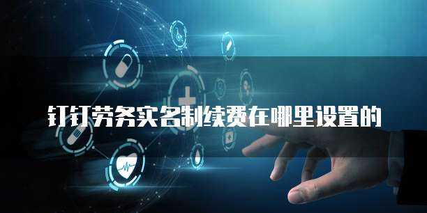 钉钉劳务实名制续费在哪里设置的