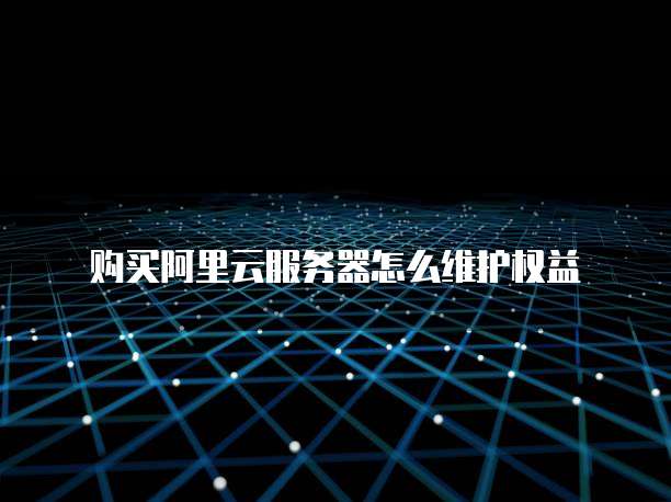 购买阿里云服务器怎么维护权益