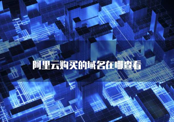阿里云购买的域名在哪查看