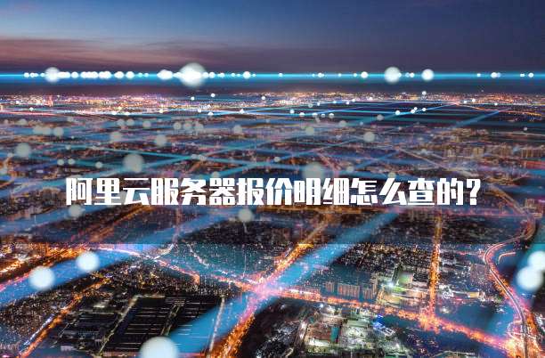 阿里云服务器报价明细怎么查的?