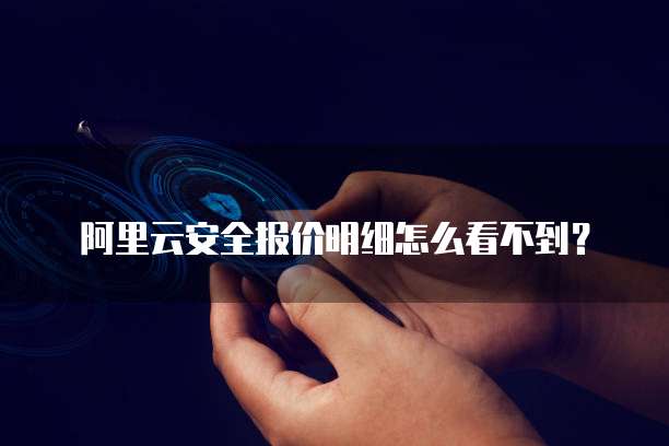 阿里云安全报价明细怎么看不到?