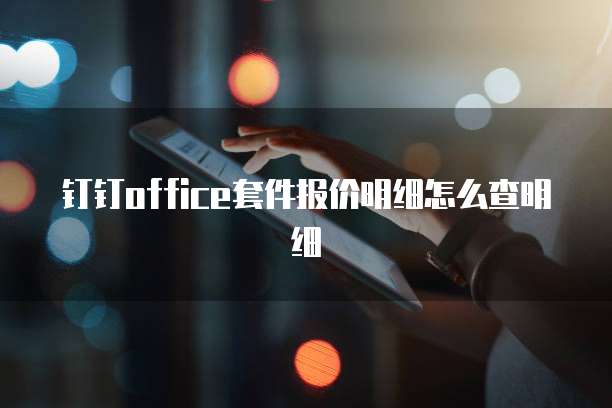 钉钉office套件报价明细怎么查明细