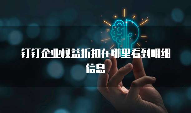 钉钉企业权益折扣在哪里看到明细信息