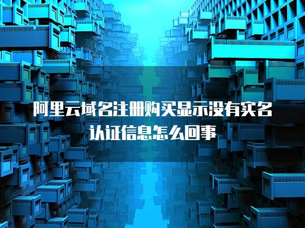 阿里云域名注册购买显示没有实名认证信息怎么回事