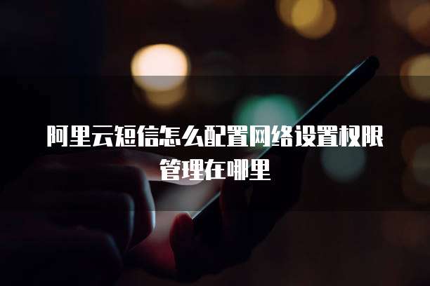 阿里云短信怎么配置网络设置权限管理在哪里