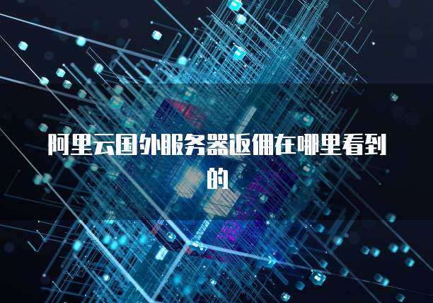 阿里云国外服务器返佣在哪里看到的