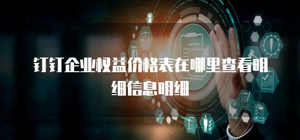 钉钉企业权益价格表在哪里查看明细信息明细