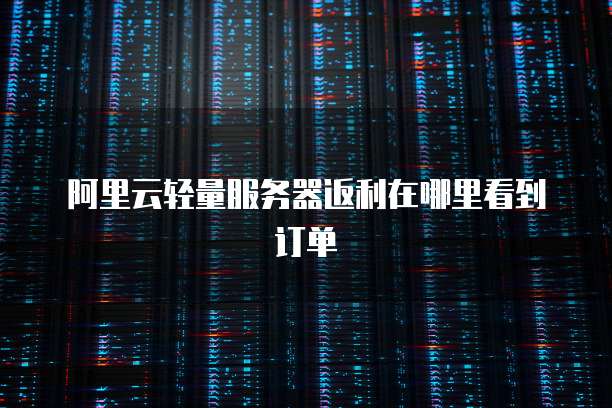 阿里云轻量服务器返利在哪里看到订单