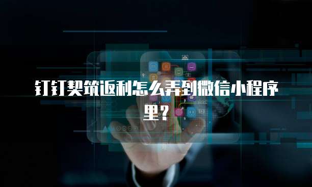 钉钉契筑返利怎么弄到微信小程序里？