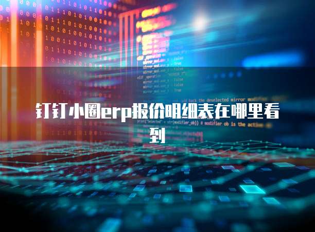 钉钉小圈erp报价明细表在哪里看到