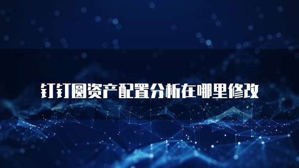 钉钉圆资产配置分析在哪里修改