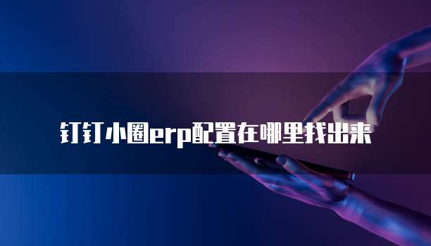 钉钉小圈erp配置在哪里找出来
